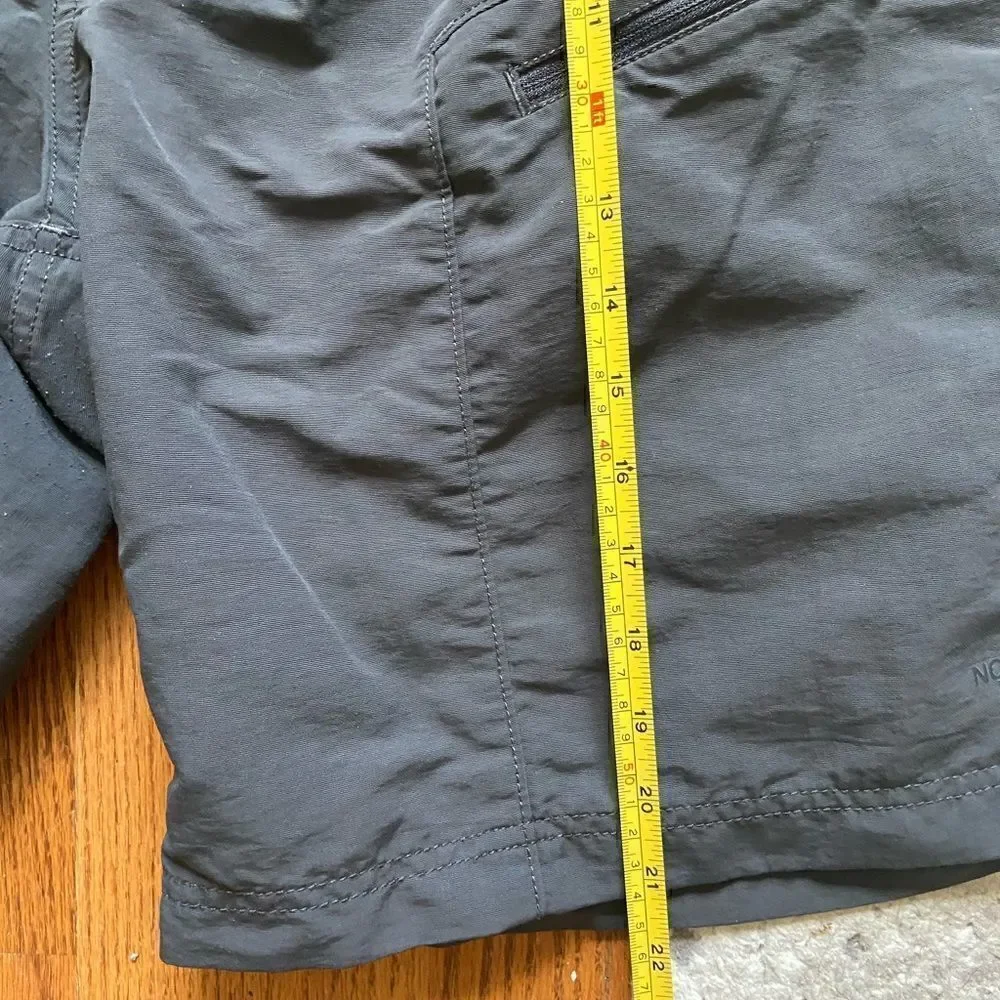 The North Face Slate Gray 100% Nylon Belted Shorts Hiking 2XL Elastic Waist